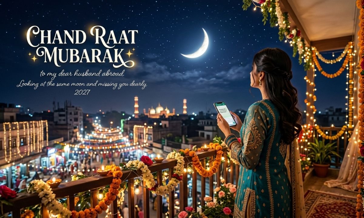 Chand Raat Mubarak Wishes for Husband Abroad