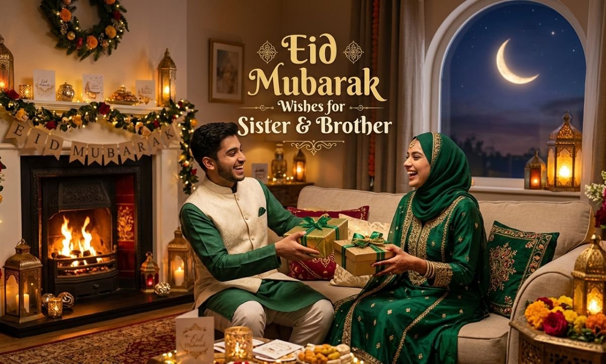 Eid Mubarak Wishes for Sister and Brother
