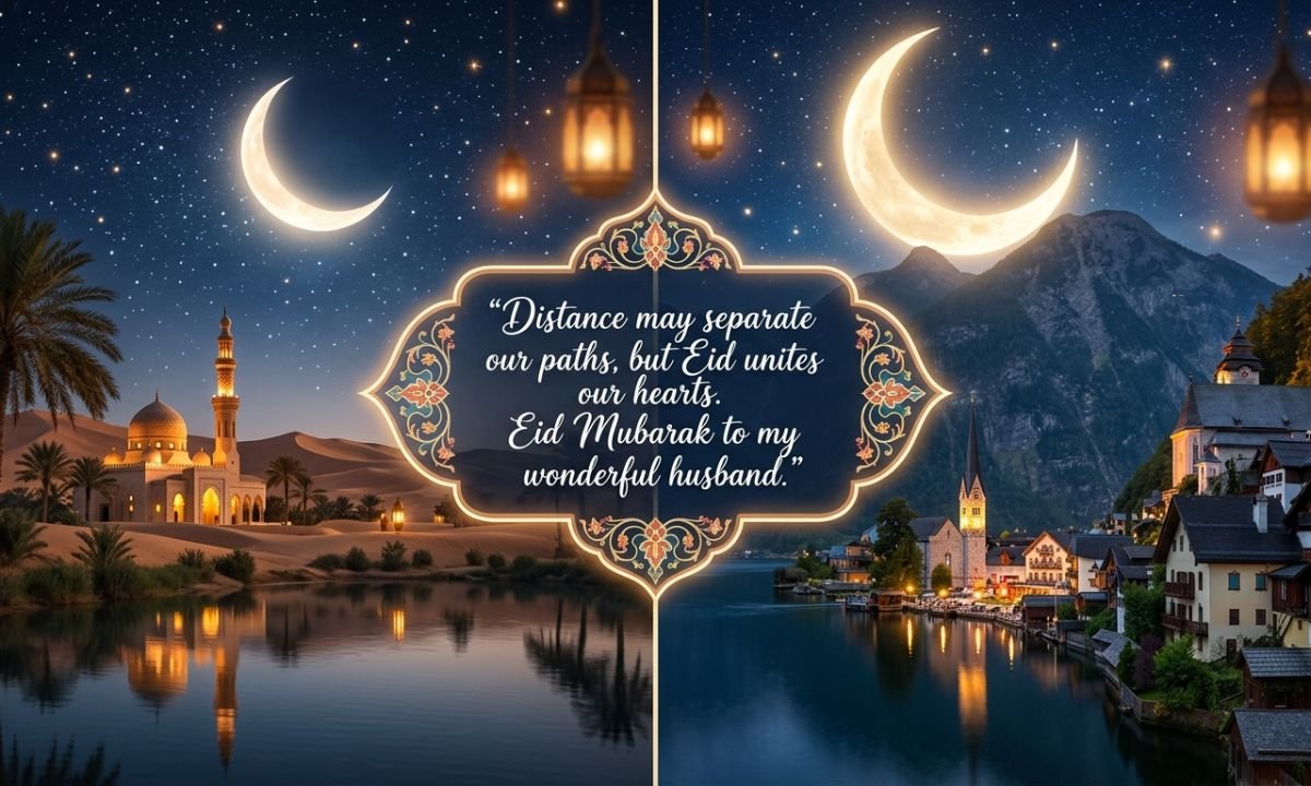 Eid-ul-Fitr Mubarak Wishes for Husband in Long Distance