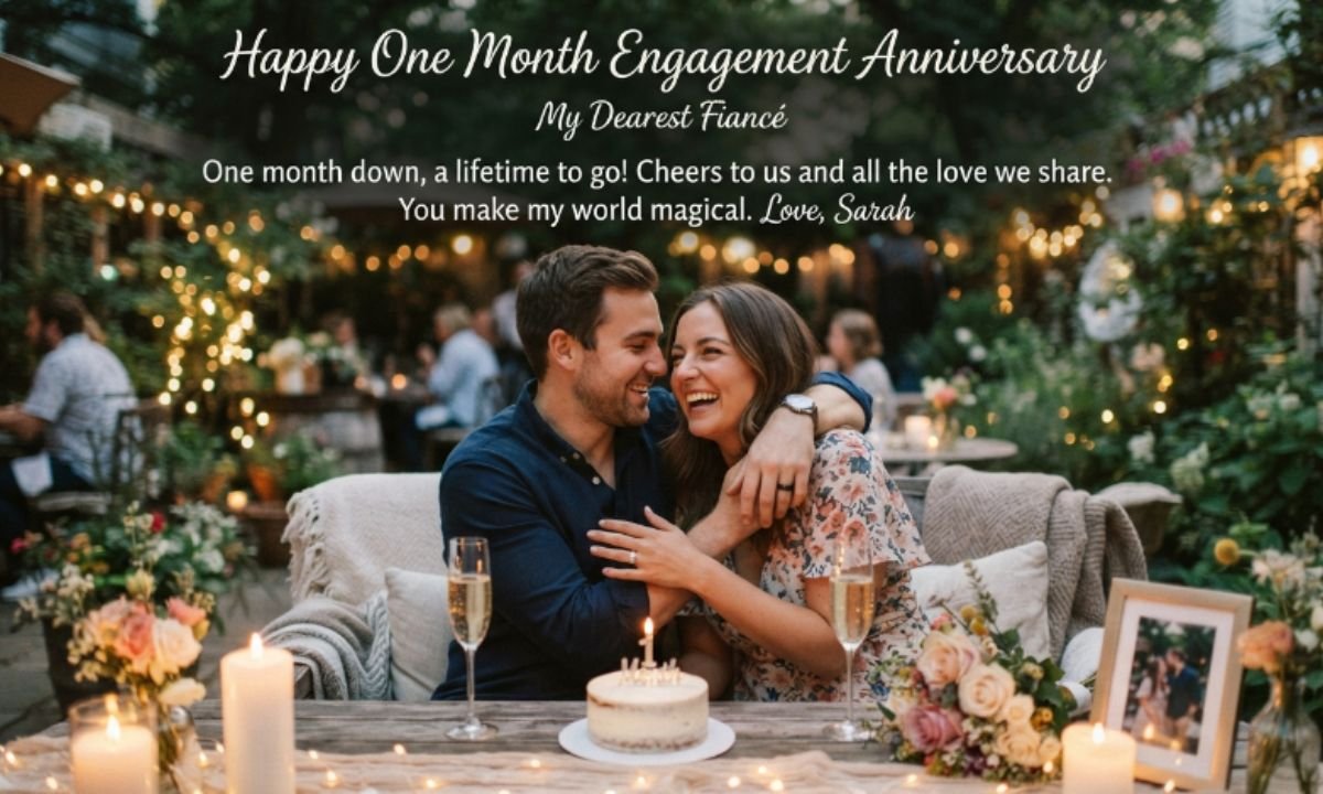 One Month Engagement Anniversary Wishes to Fiancé