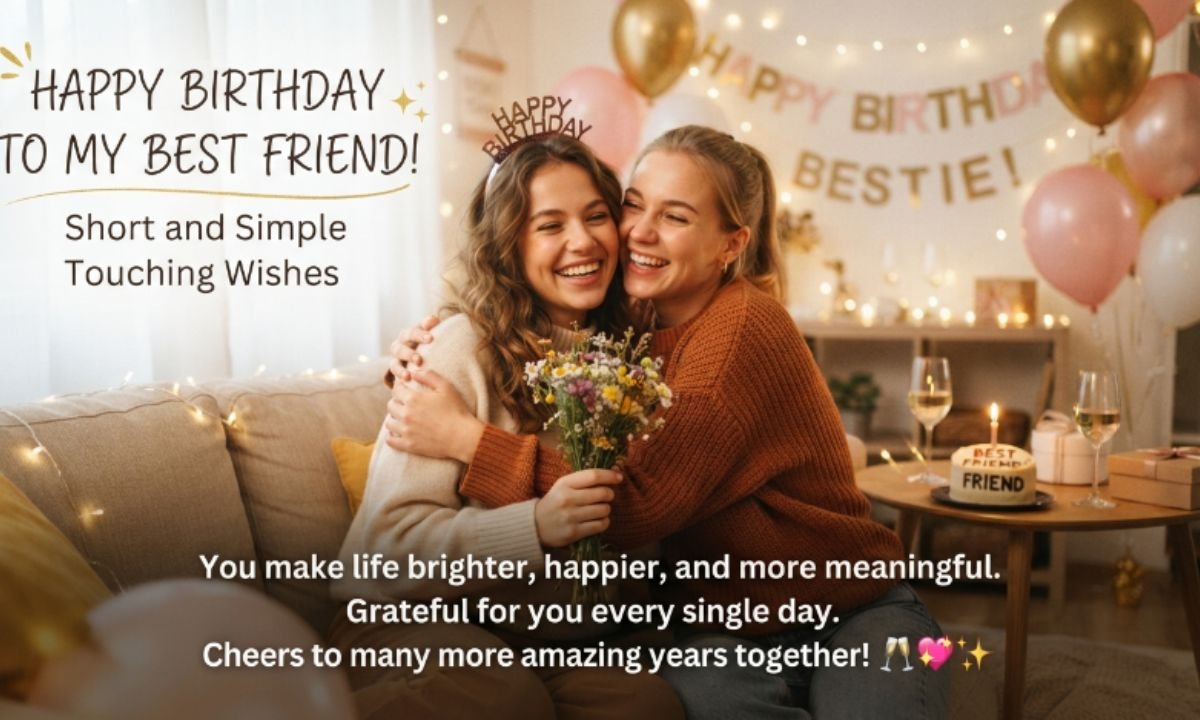 Short and Simple Touching Birthday Wishes for Best Friend