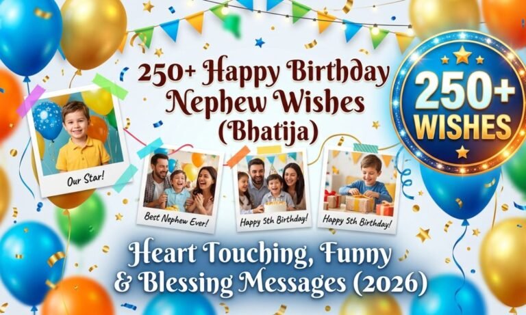 250+ Happy Birthday Nephew Wishes (Bhatija) – Heart Touching, Funny & Blessing Messages (2026)