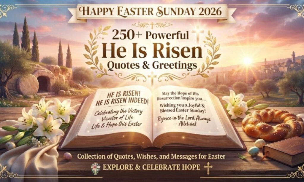 250+ Powerful He Is Risen Quotes & Happy Easter Sunday Greetings (2026) 