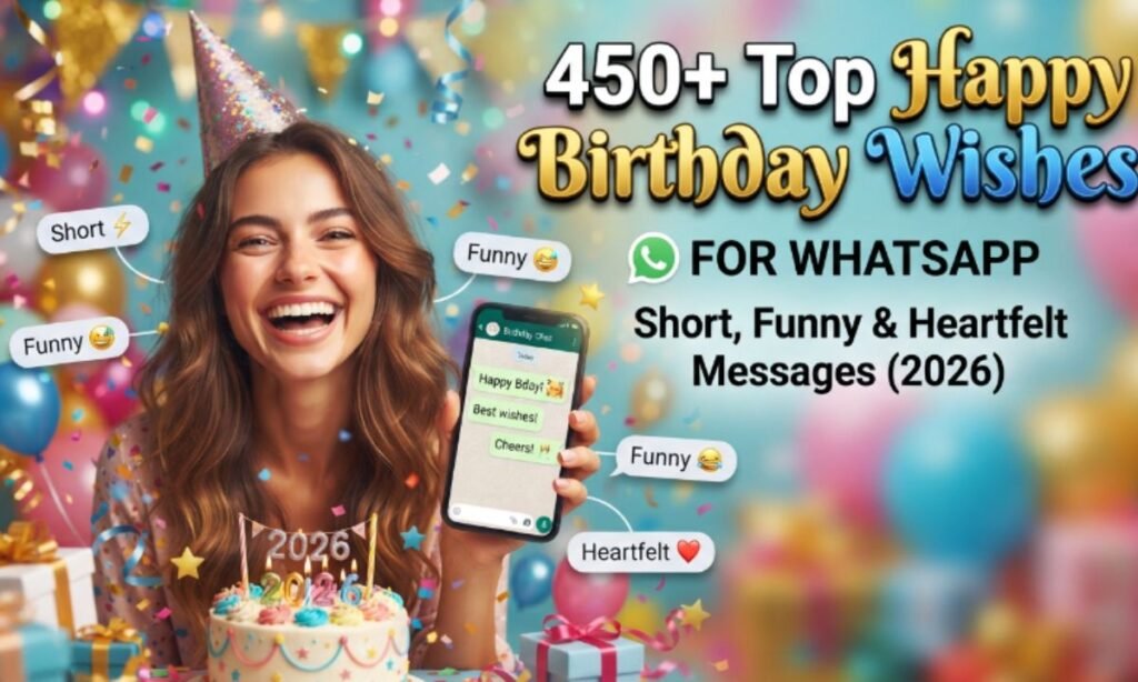 450+Top Happy Birthday Wishes for WhatsApp Short,Funny & Heartfelt Messages (2026)