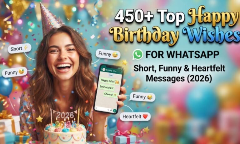 450+Top Happy Birthday Wishes for WhatsApp Short,Funny & Heartfelt Messages (2026)